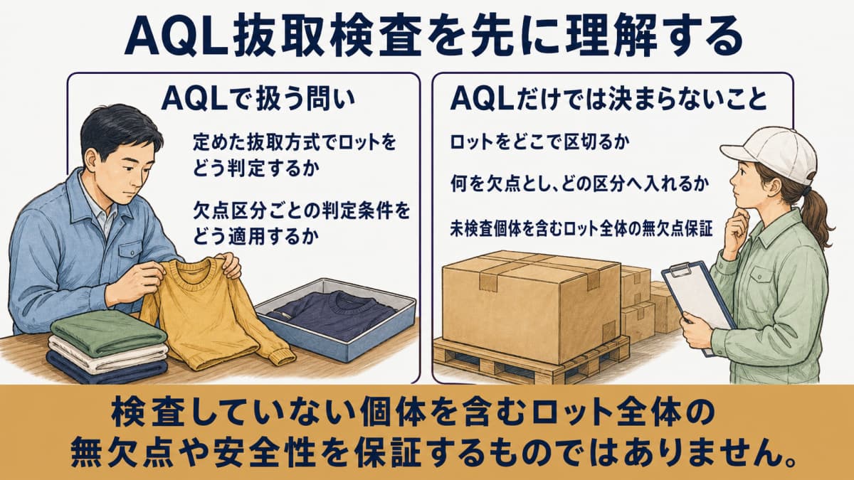 AQLで分かることと分からないことを分ける図