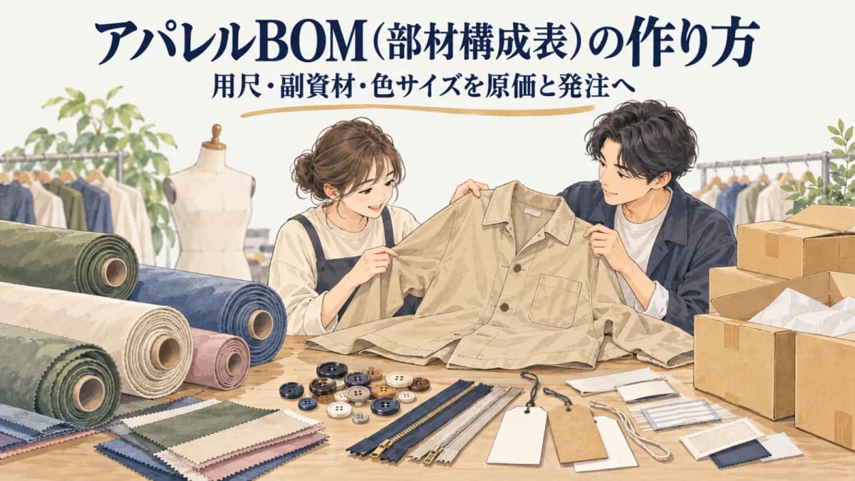 アパレルBOM(部材構成表)の作り方|用尺・副資材・色サイズを原価と発注へ