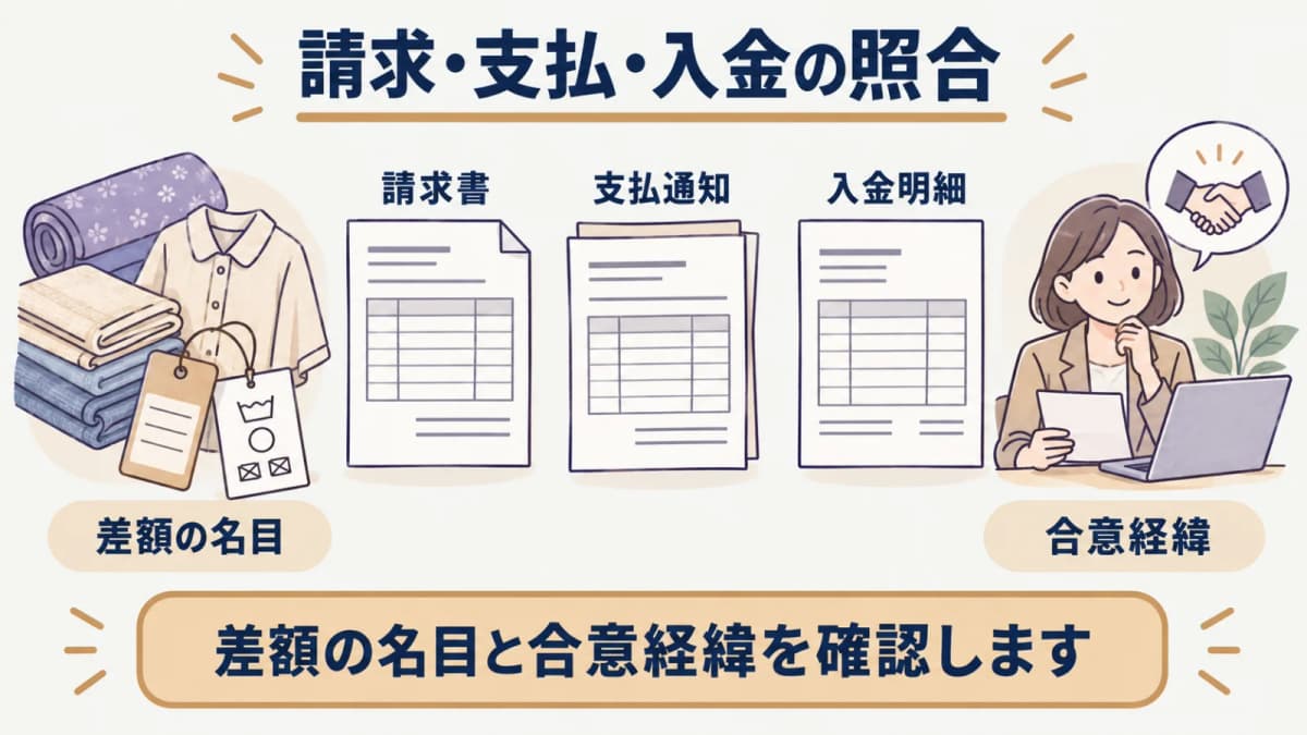 請求書・支払通知・入金明細の三点を取引単位で照合する全体像