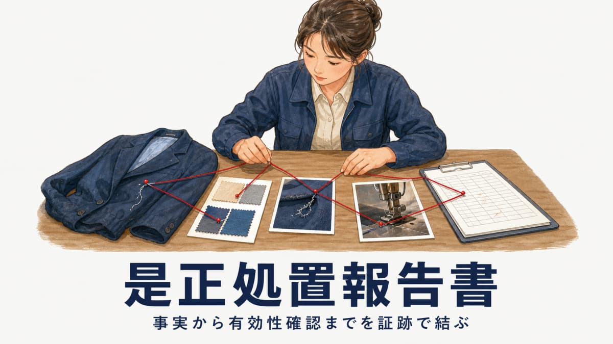 アパレル是正処置報告書の書き方|クレーム原因と再発防止を伝える