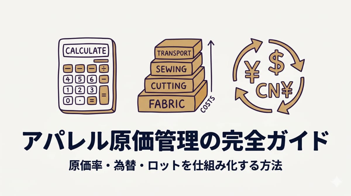 アパレル原価管理の完全ガイド|中堅ODMが原価率・為替・ロットを仕組み化する方法【2026年版】