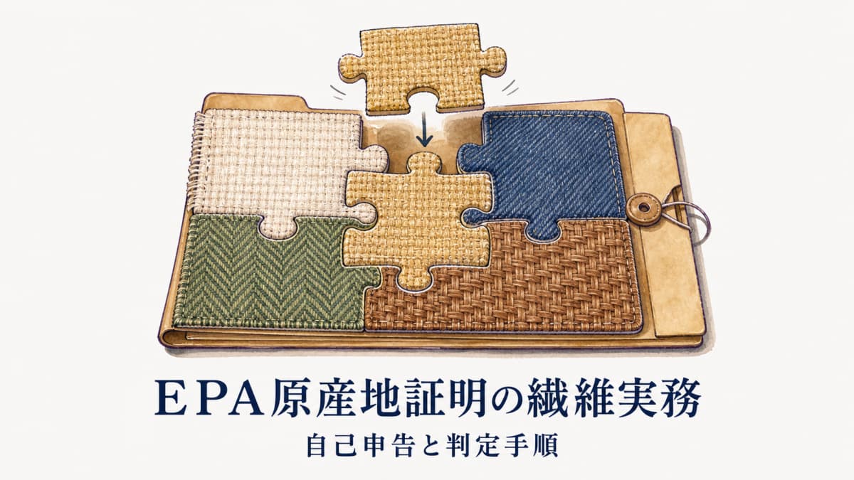 EPA原産地証明の繊維実務|自己申告と判定手順【2026年版】