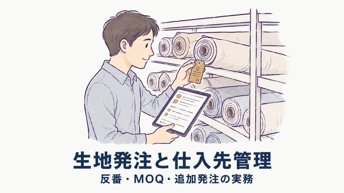 アパレル生地発注と仕入先管理|反番・追加発注・MOQの実務【2026年版】