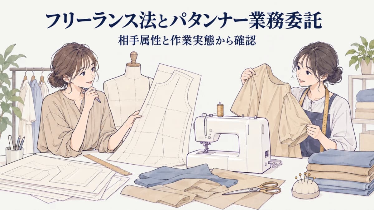 フリーランス法とパタンナー業務委託|家内労働法・取適法との判定手順