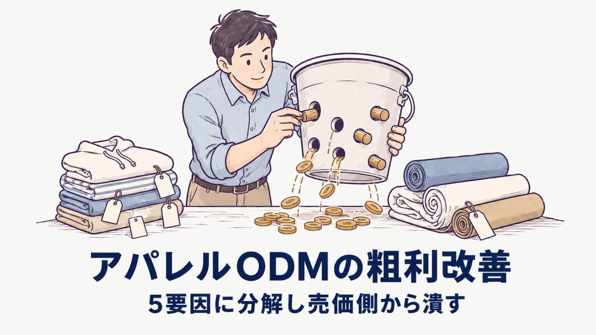 アパレルODMの粗利・利益率を改善する5つの打ち手|要因分解で潰す【2026年版】