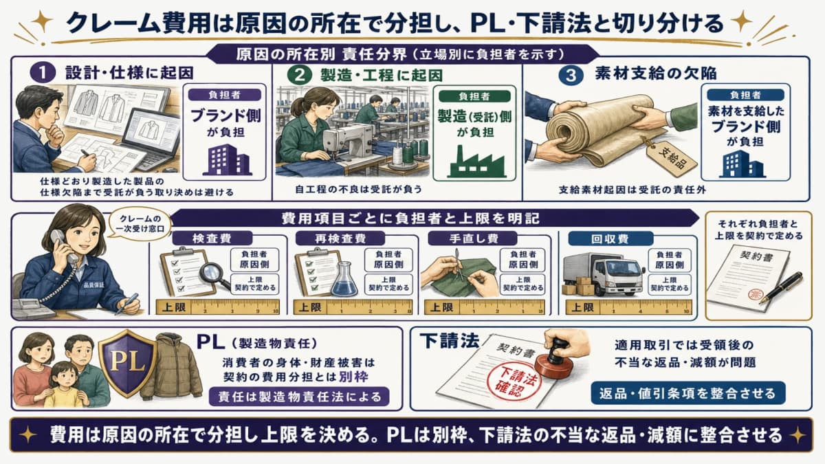 クレーム対応の費用分担とPL・下請法の切り分け
