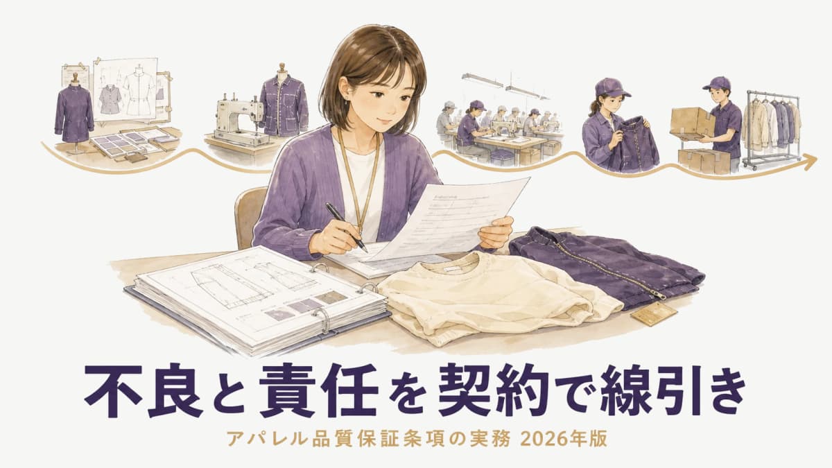 アパレルの品質保証契約・取引基本契約の品質条項|不良・返品・クレームの取り決め【2026年版】