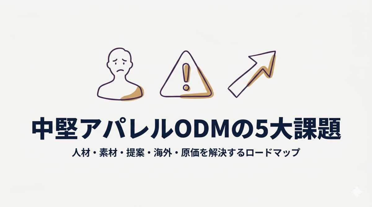 中堅アパレルODMが直面する5大課題と解決の打ち手【2026年版】|属人化解消とDB化の優先順位