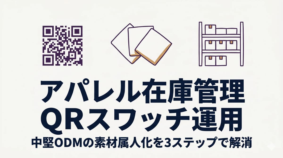 アパレルの素材・サンプル在庫管理を効率化する方法|中堅ODMのQR運用で属人化を解消【2026年版】