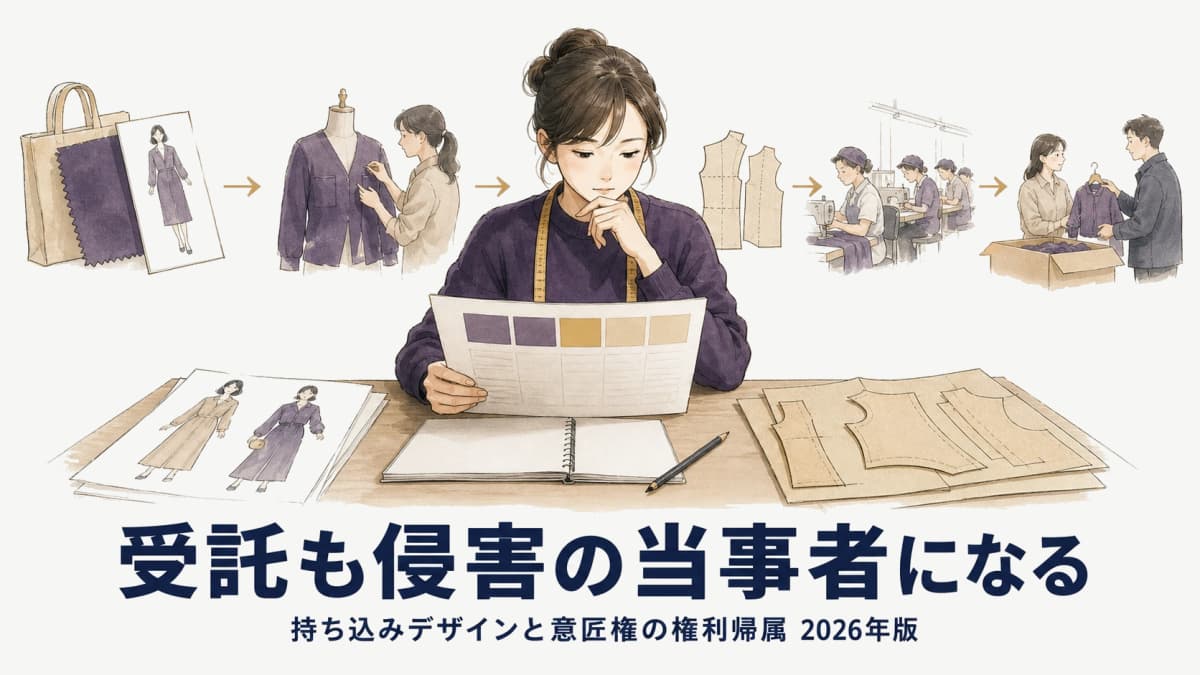 アパレルODM/OEM受託のデザイン権利帰属と侵害責任|意匠権・持ち込みデザイン対策【2026年版】