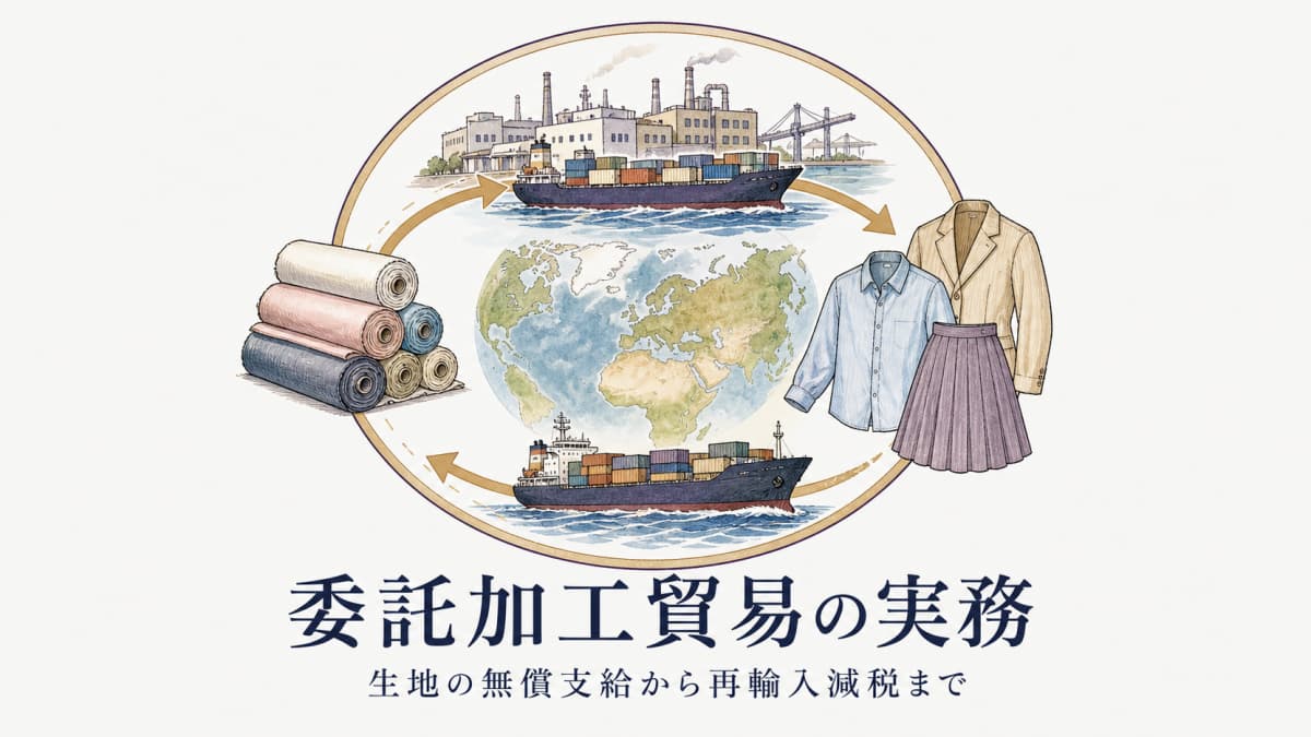 委託加工貿易の実務|生地の無償支給から再輸入減税まで【2026年版】