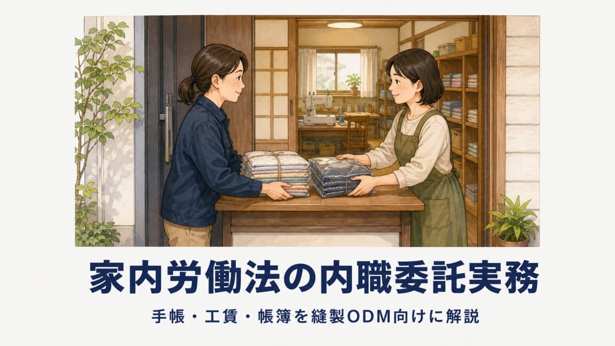 家内労働法の内職委託実務|手帳・工賃・帳簿を縫製ODM向けに解説