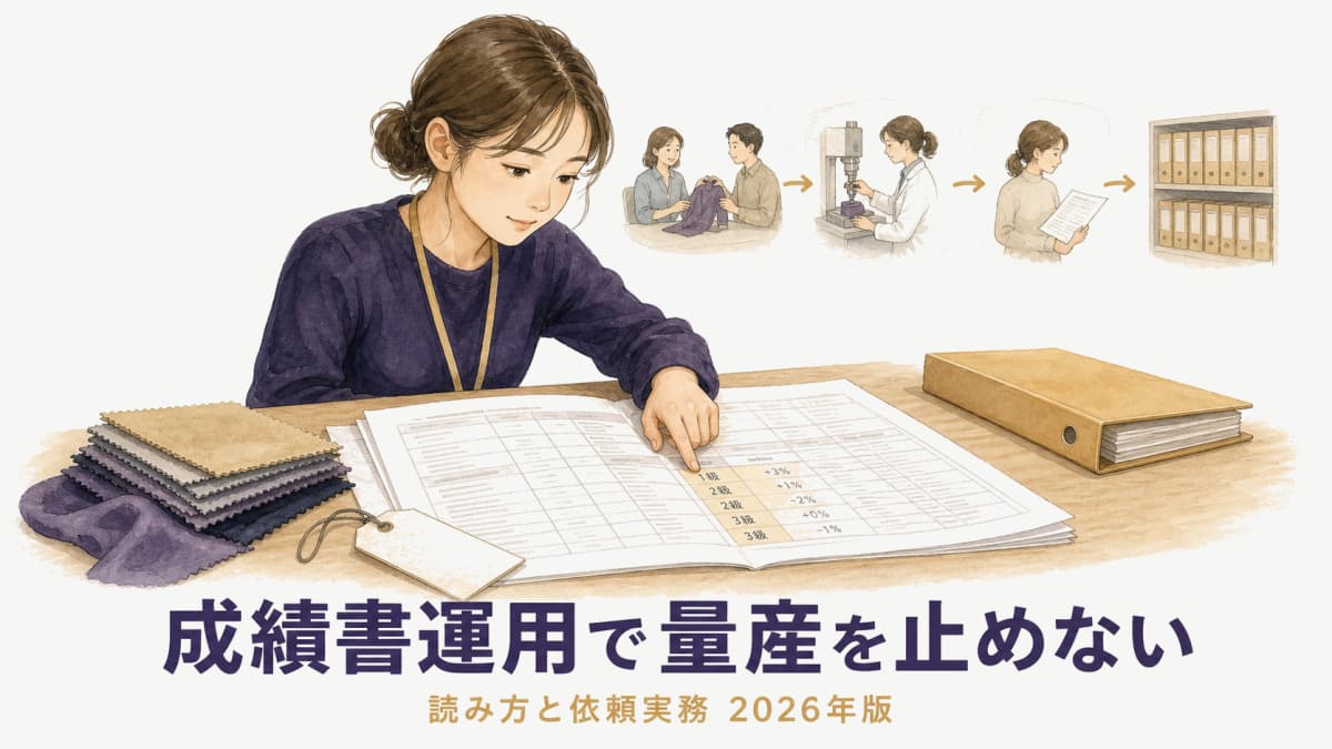 アパレル試験成績書の読み方と第三者検査(カケン・ボーケン)依頼実務【2026年版】