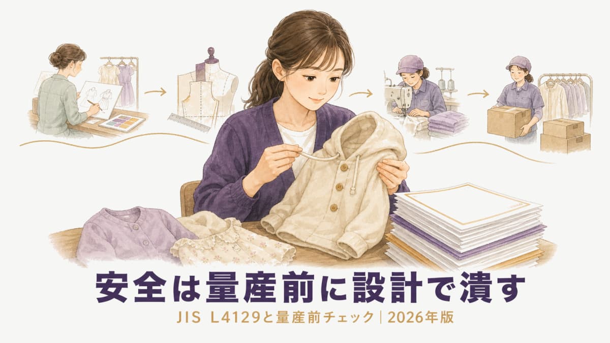 子供服・ベビー服の安全規格|JIS L4129ひも規制と量産前チェック(受託メーカー版)【2026年版】
