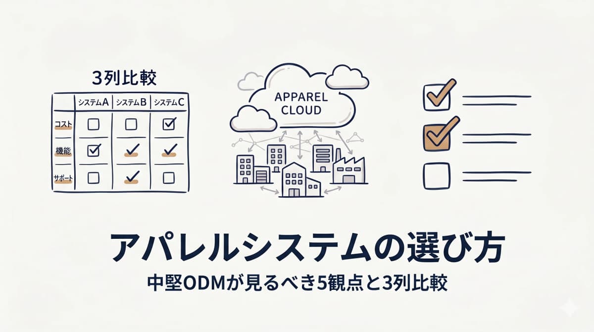 アパレル システムの選び方|中堅ODMが見るべき5観点と3列比較【2026年版】