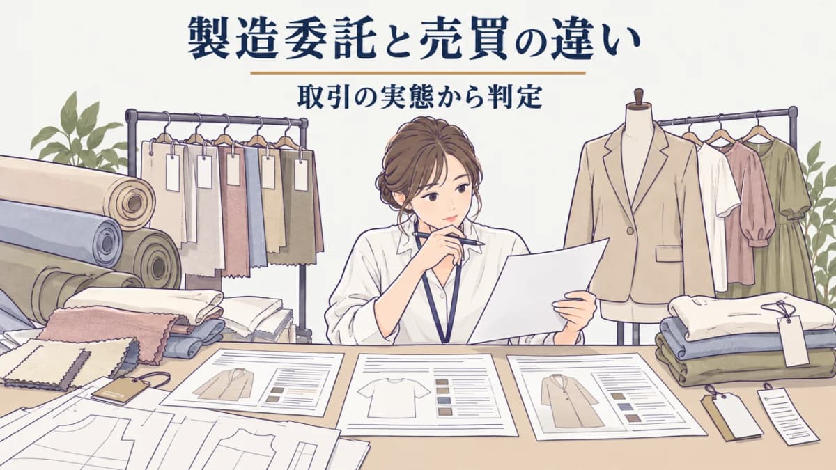 下請法(取適法)の製造委託と売買の違い|ODM提案品を3つの取引形で判定【2026年版】