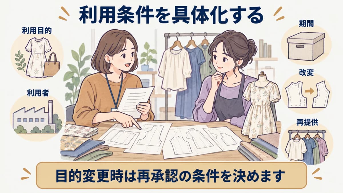 型紙データの目的・利用者・期間・改変範囲を確認する打合せ