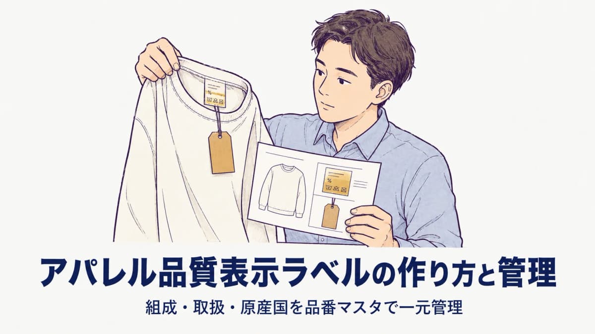 アパレル品質表示ラベルの作り方と管理|組成・取扱・原産国表示【2026年版】