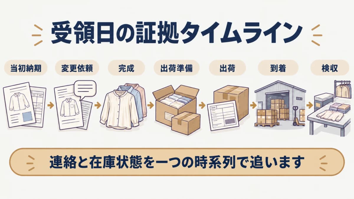 連絡・物流・検収・在庫状態を一本につなぐ受領日の証拠