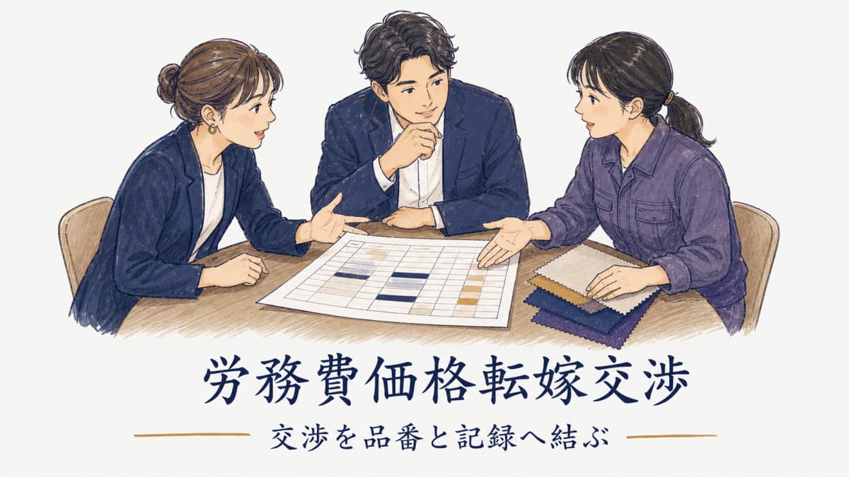 アパレルODMの労務費価格転嫁交渉|原価資料と協議記録【2026年版】