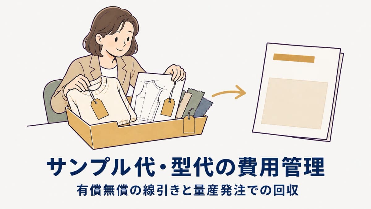 アパレル サンプル代・型代の費用管理|有償/無償の線引きと回収【2026年版】