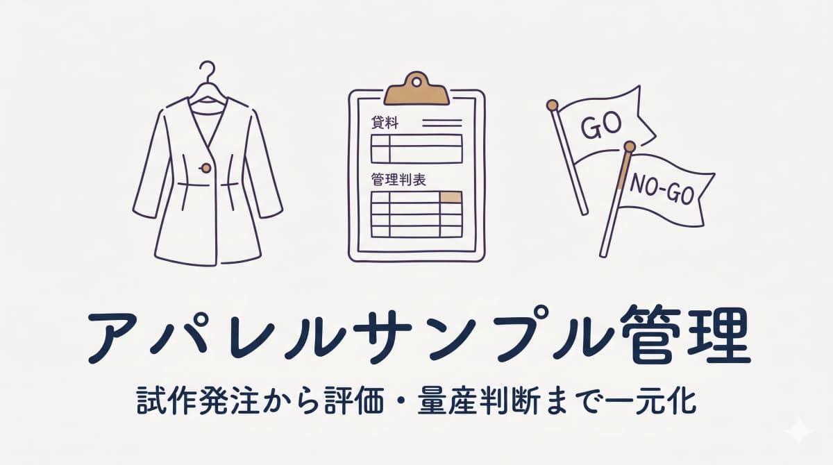 アパレル サンプル 管理を効率化する方法|試作発注から評価・量産判断までを一元化【2026年版】