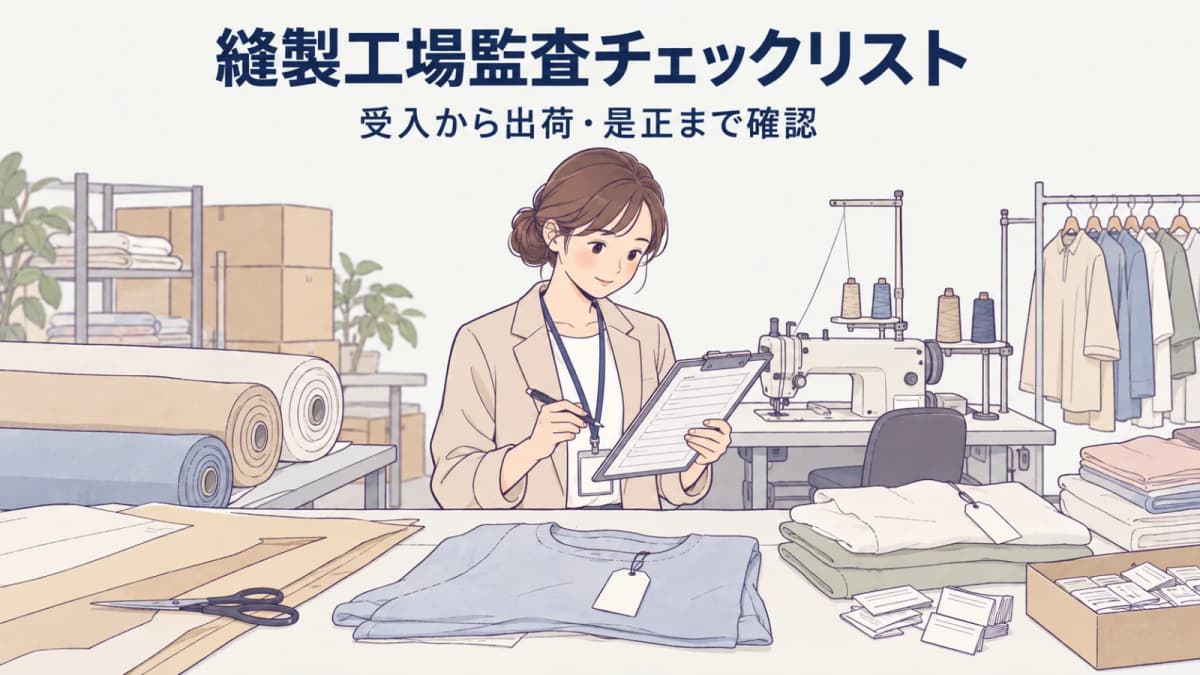 縫製工場監査チェックリスト|受入から出荷・是正までの確認項目