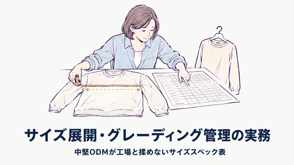 アパレル サイズ展開・グレーディング管理の実務|サイズスペック表と工場の寸法合わせ【2026年版】