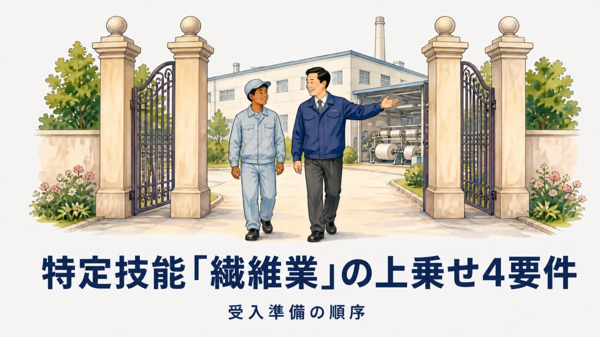 特定技能「繊維業」の上乗せ4要件|受入準備の順序【2026年版】