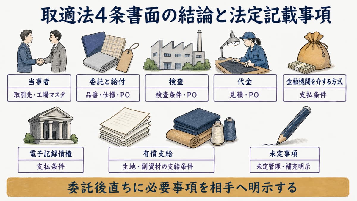 取適法4条書面の現行名称と法定8群の全体図