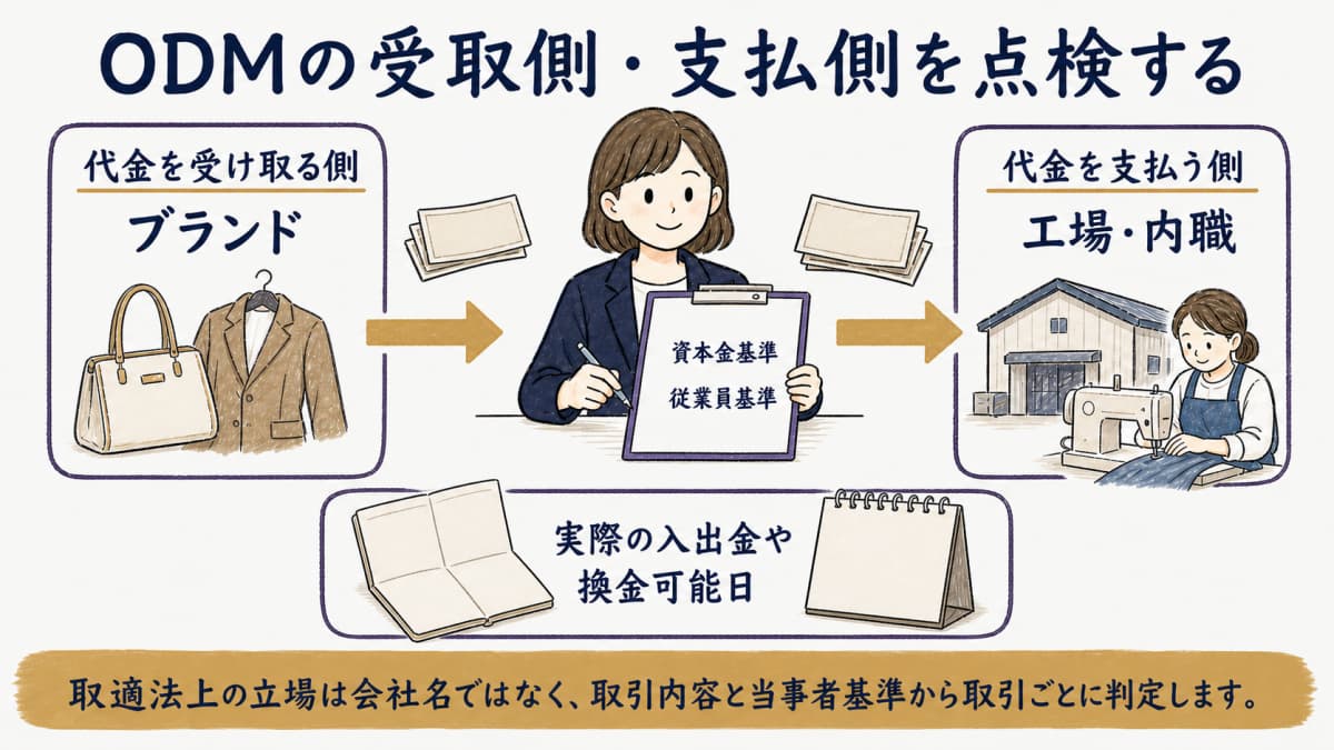 ブランドから受け取る条件と工場へ支払う条件の二重点検