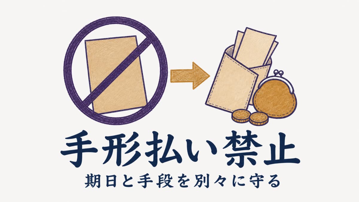 下請代金の手形払い廃止|取適法の支払手段と60日ルール【2026年版】