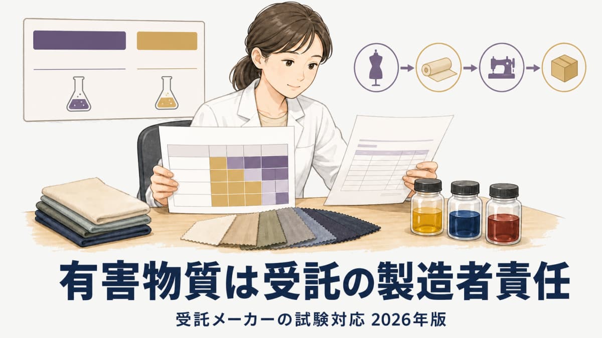 繊維製品の有害物質規制(ホルムアルデヒド・アゾ染料)と受託メーカーの試験対応【2026年版】